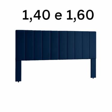 Imagem de Cabeceira com Pés para Cama Box Casal 1,60 Suede, Estofada Confortável, 4 Cores Disponiveis, Instalação Fácil e Design Moderno (AZUL)