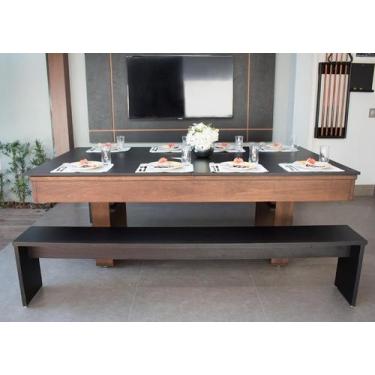 Imagem de Mesa de Sinuca e Jantar com 2 Bancos - 2,52x1,40 - Nelson Bilhares, Pr