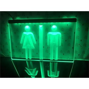 Imagem de Vaso Sanitário Entrae Led Sinal De Néon, Decoração De Parede De Banheiro Rgb Luzes De Néon De Escurecimento Remoto Usb Indicador De Sinal Luminoso, A, 40x30cm