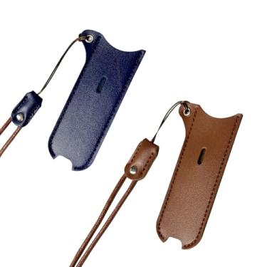 Imagem de HMLXSH O protetor de colar de corda para pendurar é adequado para J-U-UL/R-E-LX/MO-TI/YO-OZ ou estojo de caneta para pendurar em couro similar (marrom e azul)