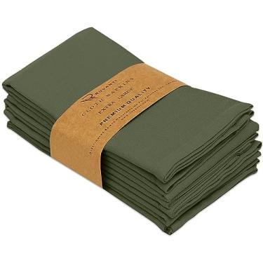 Imagem de RUVANTI Conjunto De 6 Guardanapos Pano Ruvanti, 45X45 Cm, Laváveis, Macios, Duráveis, Absorventes, Mistura Algodão. Jantar À Mesa Para Hotel, Almoço, Restaurante E Festas Casamento - Matine Olive