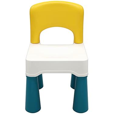 Imagem de Cadeira infantil de plástico, durável e leve, assento de altura de 24,9 cm, uso interno ou externo Macaron