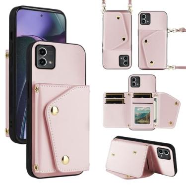 Imagem de Dibosom Capa carteira de luxo para Motorola Moto G Stylus 5G 2023 com 5 compartimentos para cartão fina e alça de ombro, suporte para cartão de crédito para celular GStylus G5 XT2317DL XT2315-5 ouro