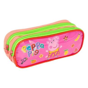 Imagem de Estojo Duplo Peppa Pig Necessaire Meninas Infantil Escolar - Sestini