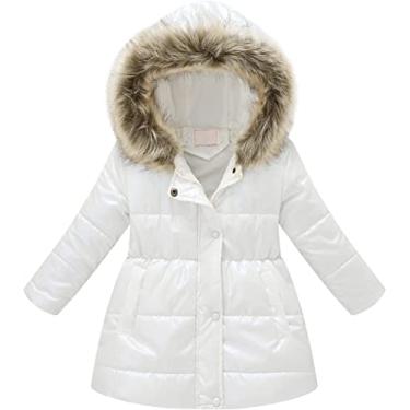 Imagem de Jaquetas De Outono Para Crianças Meninas Casaco De Menina Bebê Crianças Meninas Inverno Grosso Quente À Prova De Vento Casaco Com Capuz Jaqueta Outwear, Black, 4-5 Years