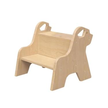 Imagem de Llazsybz Banco de 2 Degraus para Banheiro, Banco de Chuveiro Antiderrapante Multifuncional para Lavagem, Sala de Estar, Quarto, madeira