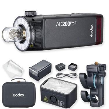 Imagem de GODOX Luz Estroboscópica Ad200 Pro Ii Ad200Pro Ad200Proii, Sincronização De Um Toque Com X3, Modelagem Led Bicolor, Indicador Grupo Cores, Ajustável 1/512 A 1/1, 500 Flashes Potência Máxima