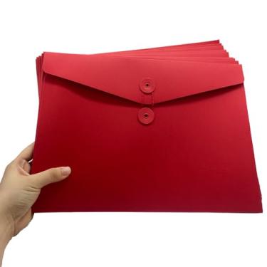 Imagem de 10 envelopes de papel Kraft A4, pastas de arquivos, pasta de documentos, com fecho de cordão para carteira, bolsos, sacos de arquivos, bolsa organizadora de papelada, para escritório, escola, casa