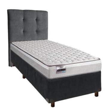 Imagem de Cama Box + Colchão Solteiro Molas Ensacadas Hanover Inducol + Cabeceir