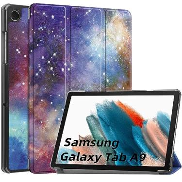 Imagem de Capa inteligente para Galaxy Tab A9 Plus, Ratesell leve, com três dobras, suporte inteligente, com função despertar/hibernar automática para Samsung Galaxy Tab A9 Plus/A9+ SM-X216B Noite estrelada