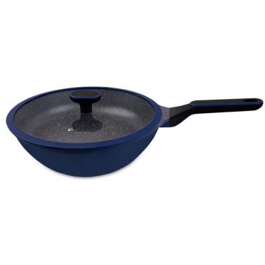 Imagem de Frigideira Wok Hercules Marine Antiaderente 30 cm Indução Ceramico Azul