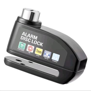 Imagem de Trava Antifurto Cadeado P- Moto Com Alarme Sonoro Freio Disco