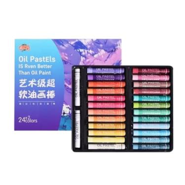 Imagem de Giz Pastel a Óleo 24/36/48 Cores com Bastões Brancos Extras – Textura Suave e Cores Vibrantes – Séries Clássica, Macaron e Morandi – Para Crianças, Estudantes e Artistas (Cor Macaron, 26)