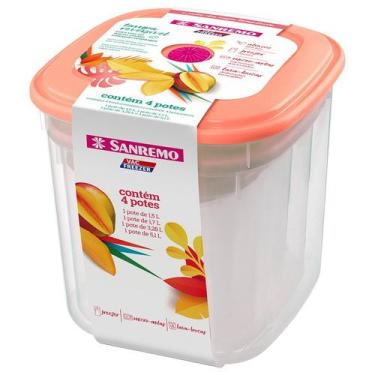 Imagem de Jogo 4 Potes Herméticos 1000 ml /1700 ml / 3200 ml / 5100ml - Sanremo