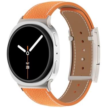 Imagem de CHANCHY Pulseira magnética de couro compatível com Samsung Galaxy Watch 8 de 40 mm/44 mm/clássico de 46 mm 2025, pulseira elegante de couro de grão superior sem lacunas para Galaxy Watch8 feminino e