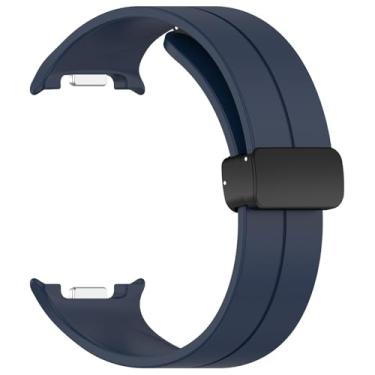 Imagem de Pulseira Silicone Fecho Magnetico Preto LTimports para Galaxy Watch 8 Classic 46mm e Galaxy Watch8 44mm/40mm (LT-Azul-marinho)