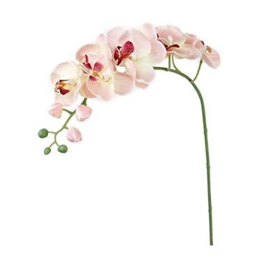Imagem de Orquídea artificial haste de flor de seda Phalaenopsis simulação de toque real orquídea borboleta, flores de borboleta