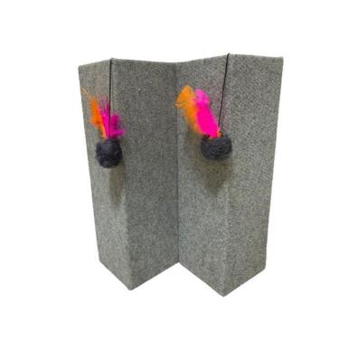 Imagem de Arranhador Pet Gatos Cama Box E Canto De Sofá Com 2 Peças