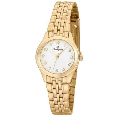 Imagem de Relógio CHAMPION feminino analógico dourado branco CH25276H