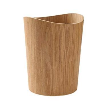 Imagem de Cesta de lixo de madeira BISOZER 8.7L para casa ou escritório