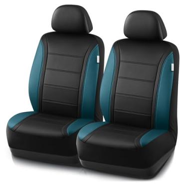 Imagem de Road Comforts Capas de assento de couro, capas de assento de carro respiráveis para homens, compatíveis com airbag, conjunto de capas de assento automotivo universal para a maioria dos carros, vans