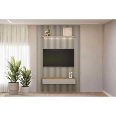 Imagem de Home p/ TV até 75 Pol Modular 1.8 Ripado c/ 2 Portas 1 Prat. 180x250cm