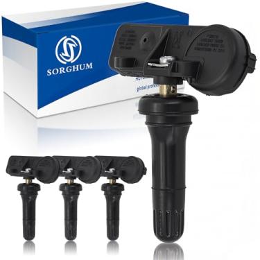 Imagem de Sistema de monitoramento da pressão dos pneus Sorghum - Sensores TPMS pré-programados Sensor de pressão dos pneus 315 MHz Compatível com Chevrolet Buick GMC Cadillac 2007-2024 Substitui # 13586335 13598771 13598772 13581558-4 Embalagens