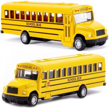 Imagem de Pacote com 2 unidades de metal fundido sob pressão Toy School Bus Weil