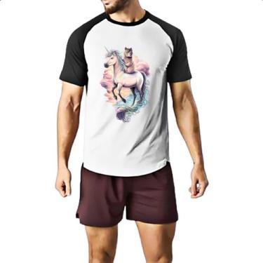 Imagem de Camiseta Raglan Capivara com unicornio - Alearts, EG
