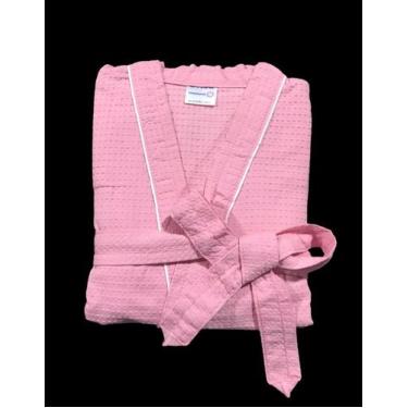 Imagem de Roupão de Banho Briza Piquê Adulto c/ Viés 100% Algodão Manga Curta (5