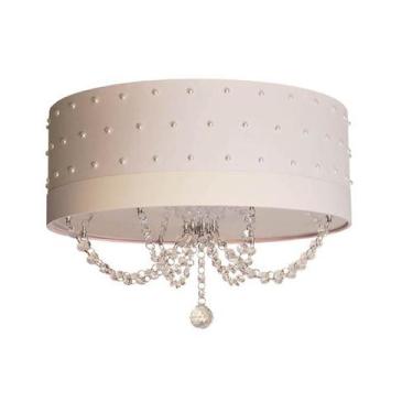 Imagem de Luminária Infantil 50x15 Quarto Menina Pérolas Com Cristal Branco - To