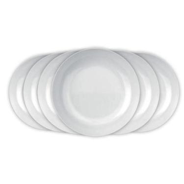 Imagem de Kit 6 Pratos Branco De Vidro Fundo 22cm Blanc Duralex