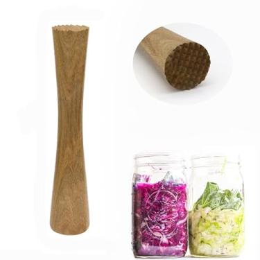 Imagem de MUTOOGO Calcadeira de chucrute de madeira de acácia de 30 cm ou amaciador de carne - Muddler de coquetel de madeira de acácia natural
