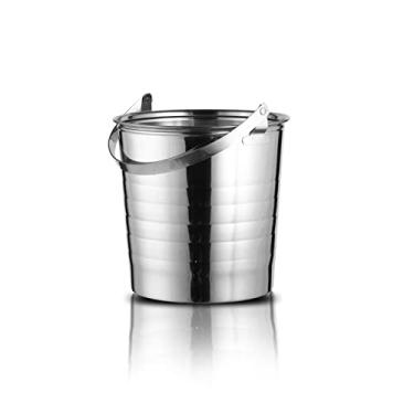 Imagem de Balde de gelo para festas Balde de gelo isolado de aço inoxidável com alça portátil e confortável, ideal para bar de coquetéis, festas, vinho gelado, recipiente de gelo de champanhe, balde de vinho