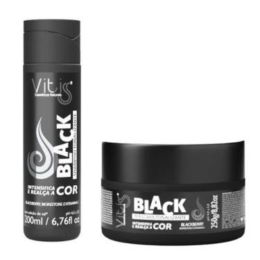 Imagem de Shampoo e Mascara Black Vitiss Brilho e Hidratação para cabelos pretos