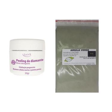 Imagem de Argila Pura Verde 500G E Peeling Diamante Esfolia E Clareia - Lucy'S E