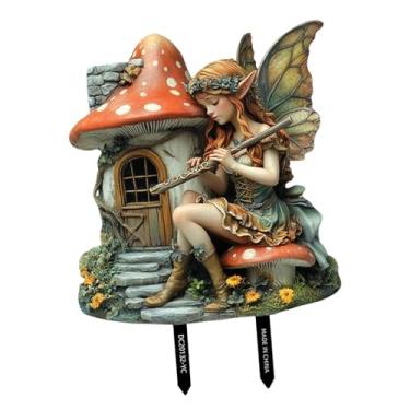 Imagem de Generic Decoração de estaca de jardim de fadas Acessórios de jardim de fadas Placa decorativa para exterior, 21.3 X 23.4 Cm
