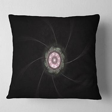 Imagem de Designart pequena flor fractal radial em roxo claro sala de estar, sofá, almofada + capa de almofada impressa em ambos os lados 45,72 cm x 45,72 cm