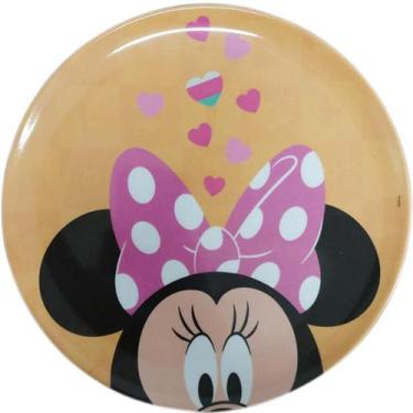 Imagem de Prato Raso Infantil Disney Minnie Meninas Melamine 20Cm - Yangzi