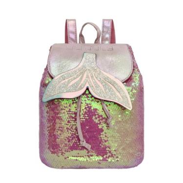 Imagem de Bolsa Mochila Feminina Infantil Juvenil Escolar Menina Brilhante Cauda