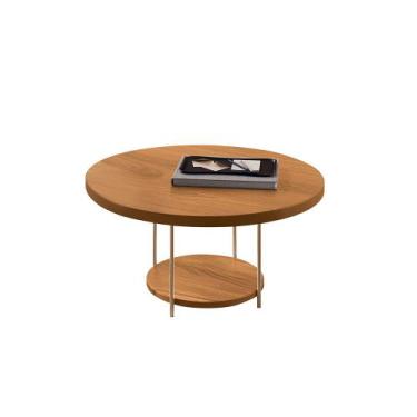 Imagem de Mesa de Centro Sky Sala de Estar com Tampo MDF Pés em Aço Cinamomo G26