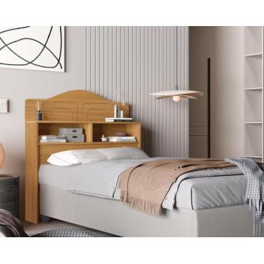 Imagem de Cabeceira Cama Box Queen Casal 1,60m com 3 Nichos 100% MDF Prateleira 