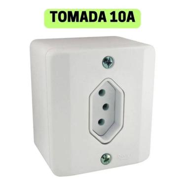 Imagem de Tomada 10A Sistema X, Sobrepor - 2P+T Caixa Externa Cor Bran