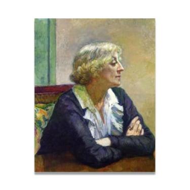 Imagem de LKXGRRSFG CalmThéo van Rysselberghe: Impressão em tela neoimpressionista belga chave 19 x 25 cm sem moldura