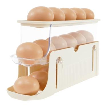 Imagem de Suporte para ovos, organizador de ovos, suporte para ovos que economiza espaço, dispensador dobrável de ovos para cozinha, geladeira e bancada (1 peça)