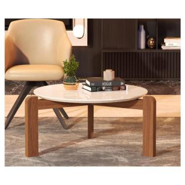 Imagem de Mesa De Centro Redonda Sala Estar Madeira Estilo Orgânica - Moveis Dec