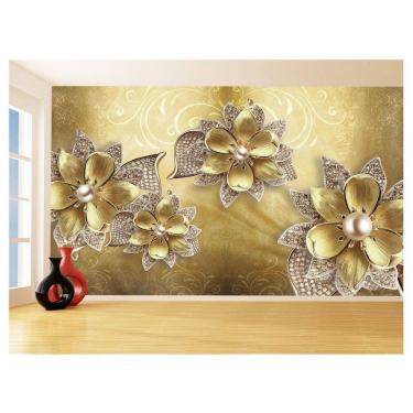 Imagem de Papel De Parede 3D Floral Textura Sala Flores 3,5M Xfl328