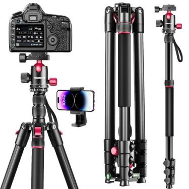 Imagem de Tripé CAMBOFOTO 80-Professional com câmera DSLR SLR com cabeça esféric