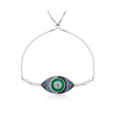 Imagem de Pulseira Shambala Olho Grego Verde