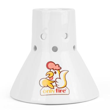 Imagem de only fire Cerâmica lata de cerveja de frango assador vertical aves frango cozinha acessórios para churrasco ótimo para grelha, forno ou defumador